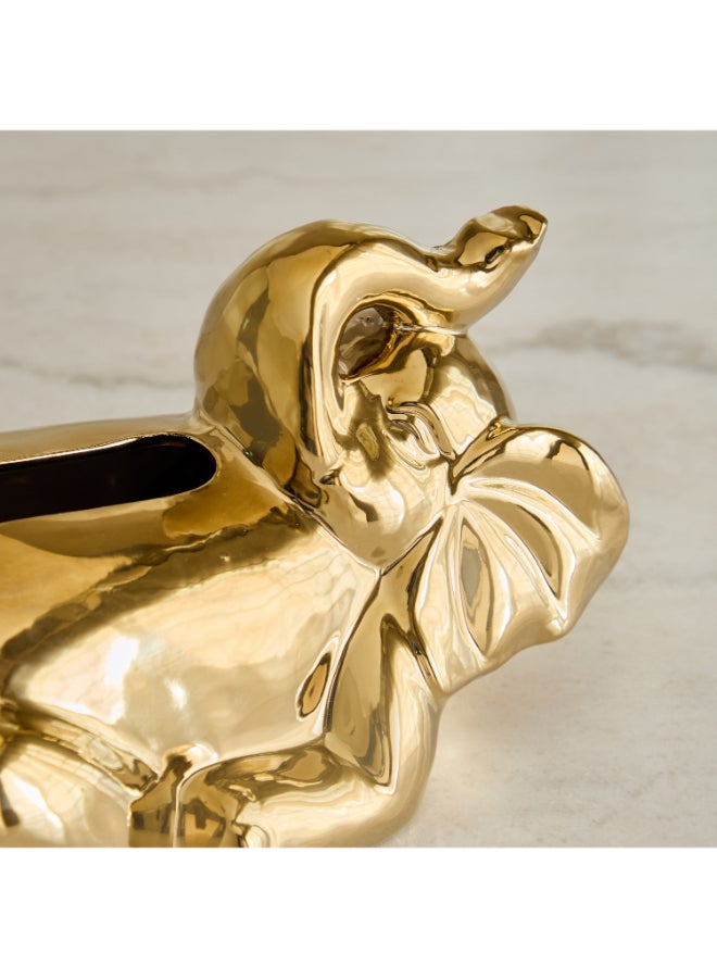 Home Box Aurum Titany Decorative Elephant Tissue Box - Gold - Image 3
